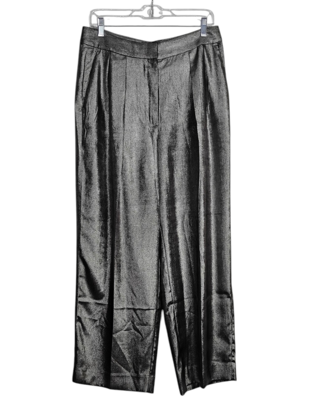 BANANA REPUBLIC NWT Silver Pleated Wide Leg Dress Pants Size 10
